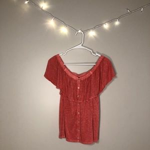 American Eagle Soft & Sexy Slub Off The Shoulder